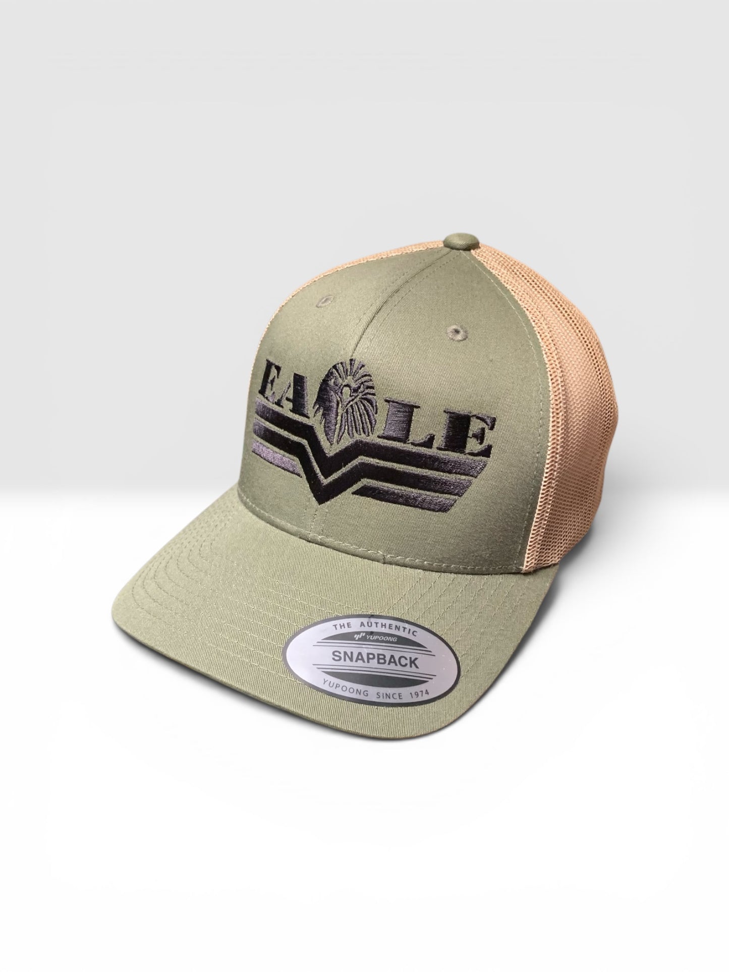 Snapback Olive Mesh - Black Logo