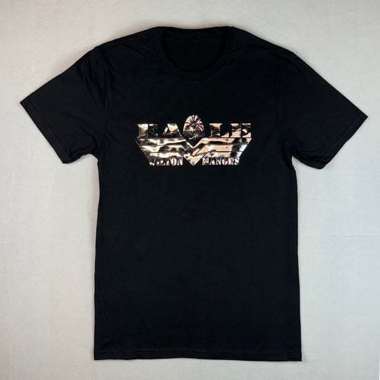 Silver Logo on Black Tee