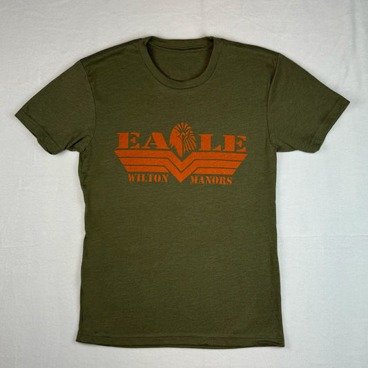 Orange Logo on Green Tee
