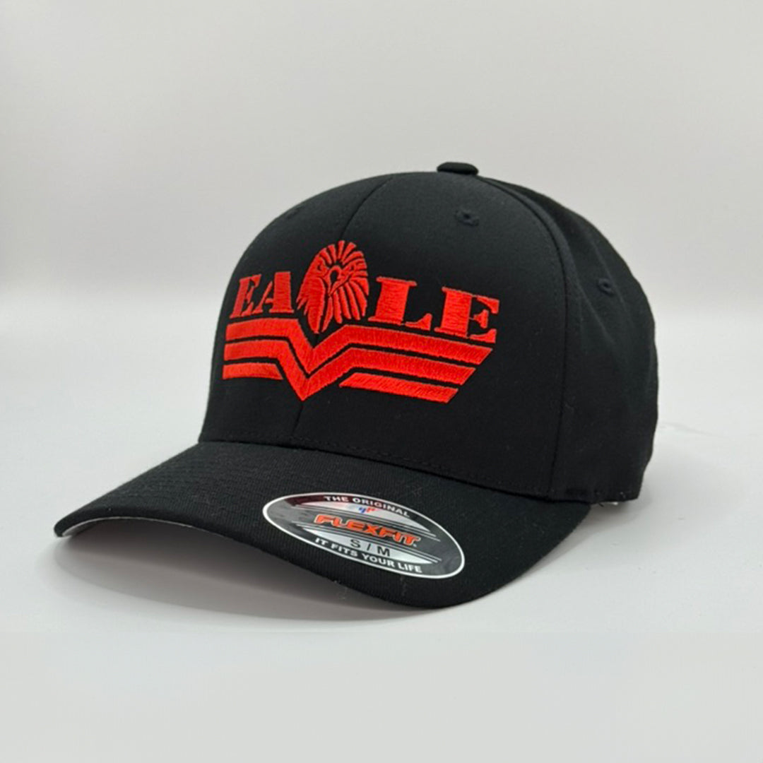 Hat- Flexfit - Red Logo on Black Hat