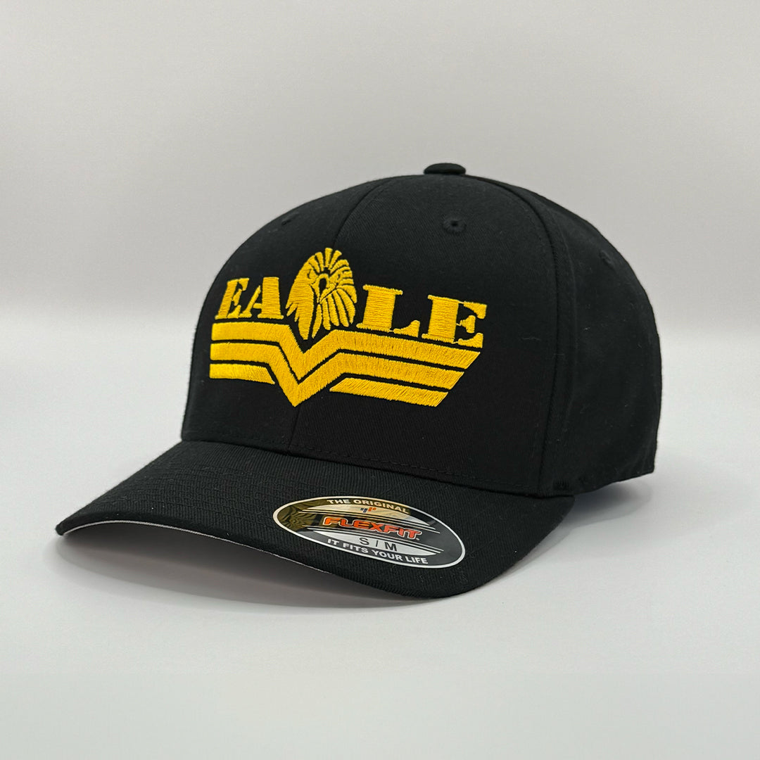 Hat - Flexfit - Yellow Logo on Black Hat