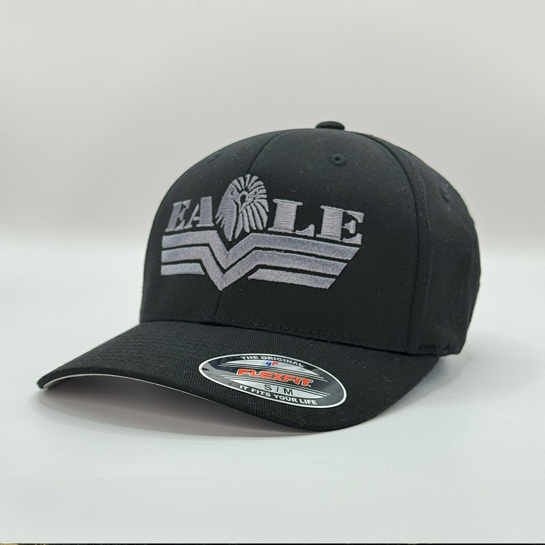 Hat - Flexfit -Grey Logo on Black Hat