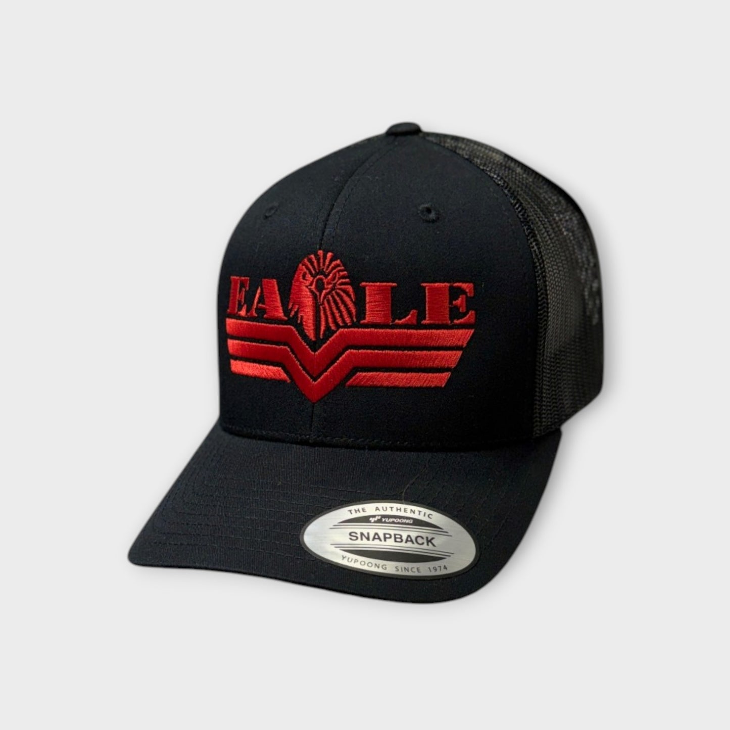 Snapback Black Mesh - Red Logo