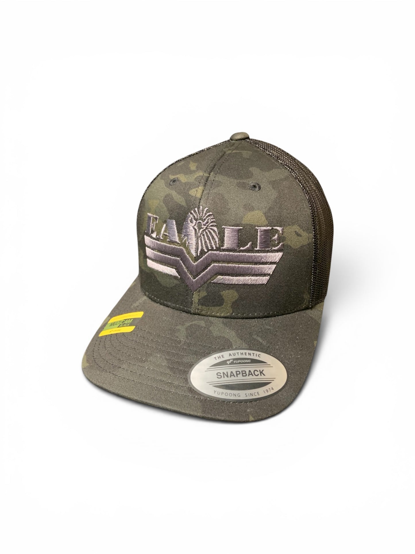 Snapback Black Camo Mesh - Silver Logo